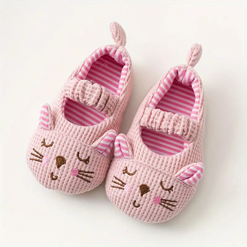 Zapatitos de tela ligeros para bebé, dibujo animado bordado
