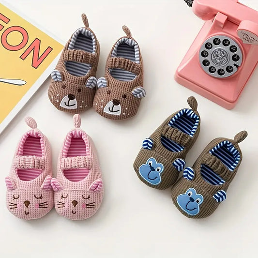 Zapatitos de tela ligeros para bebé, dibujo animado bordado
